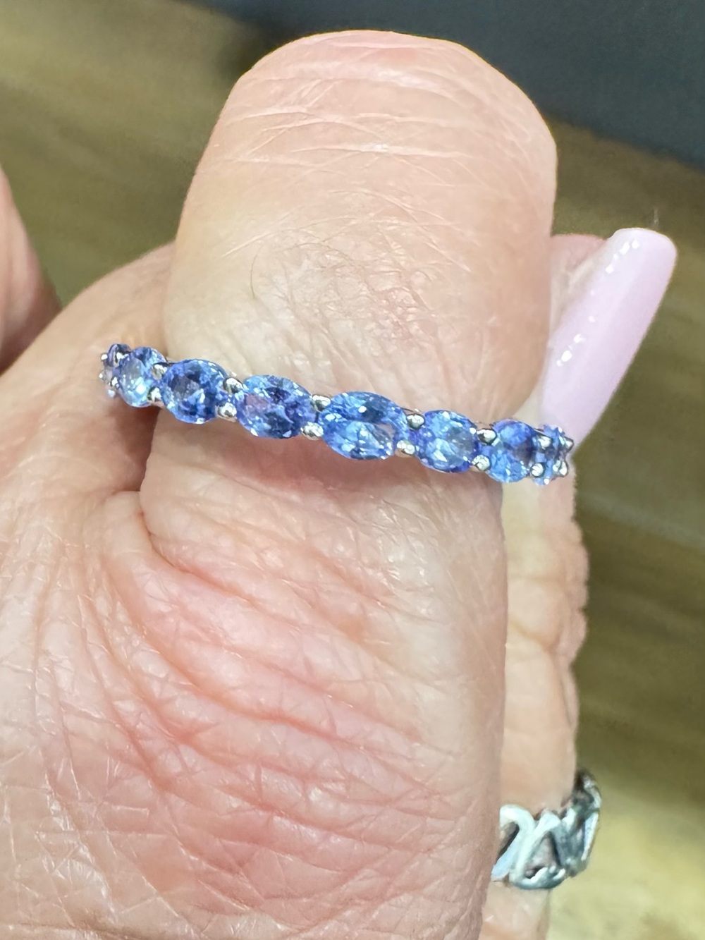 925 Tanzanite Eternity Anniversary Band Ring